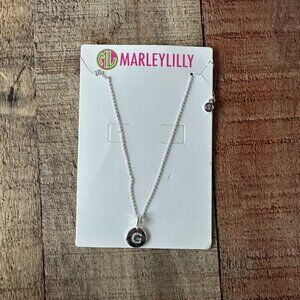 Marley Lilly Monogramed Necklace with Letter G 18" Chain Silver